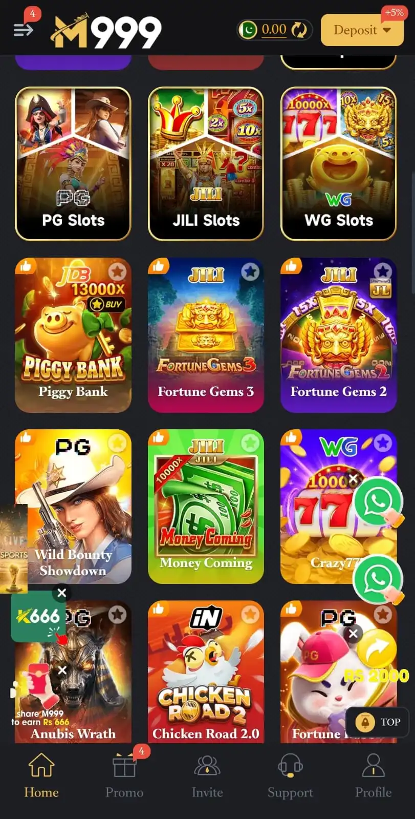 M999 Slot Machine Big Win Screenshot